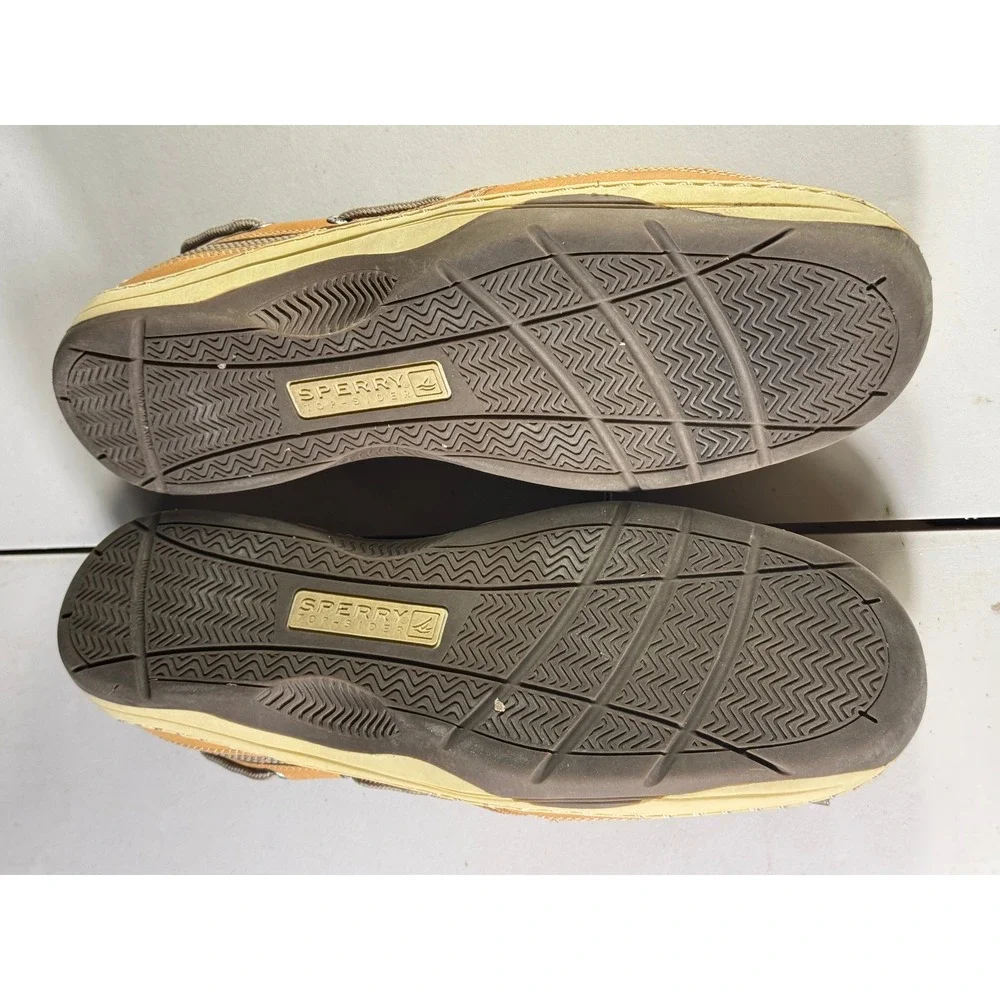 Sperry Top-Sider Mens Billfish 3-Eye Tan Leather Mesh Boat Shoes 0771246 Size 10